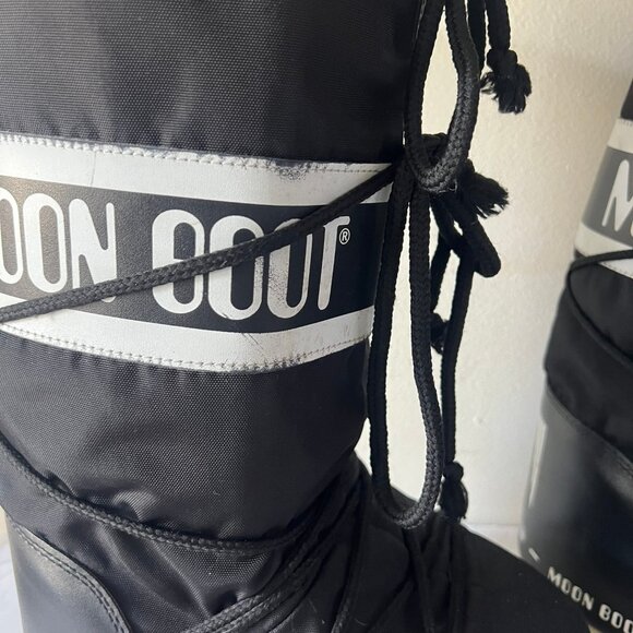 MOON BOOT NYLON ICON SHELL AND FAUX LEATHER SNOW BOOTS SIZE 35/38 EU 5.5/6 US - Picture 3 of 9